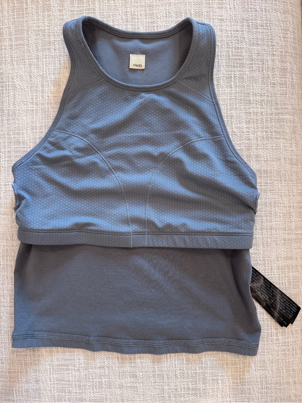 Vuori Pose Plyo Tank without soft cups, Size: Small, Color Slate Blue - Picture 4 of 7
